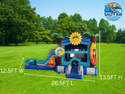 Surf TEAL Bounce House Water Slide Combo