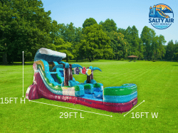 15 FT SUMMER LUAU Single Lane Wet Dry Slide