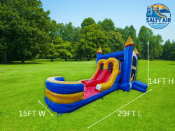 FIRE AND ICE Bounce House Water Slide Combo - Dual Lane