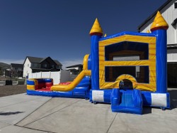 FIRE AND ICE Bounce House Water Slide Combo - Dual Lane