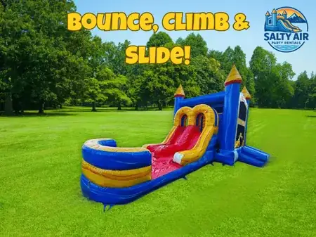 Bounce house and water slide combo rentals from Salty Air